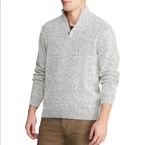 Men’s, 1/4 zippered variegated chaps sweater.